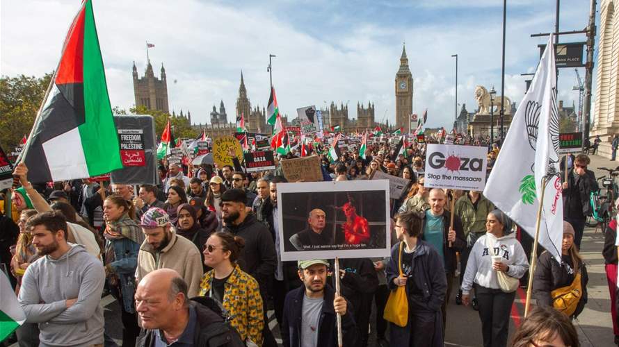 طرق في لندن مغلقة تضامنًا مع الفلسطينيين في غزة