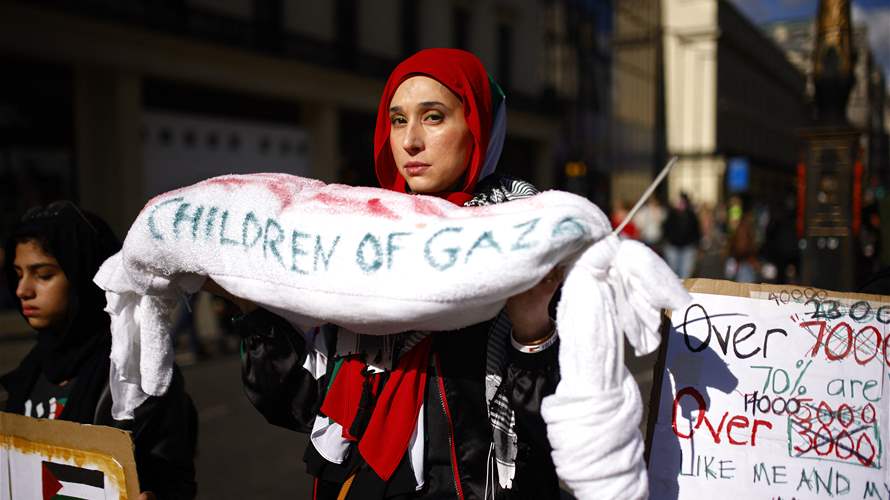 تظاهرة جديدة في لندن تطالب بوقف إطلاق النار في غزة