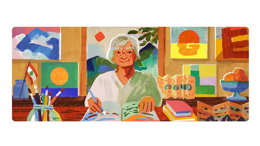 Google Doodle celebrates Lebanese American poet and artist Etel Adnan