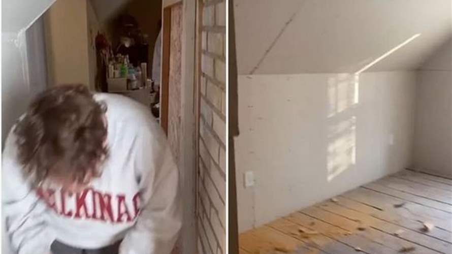بعد ثلاثة أشهر على انتقالها إلى منزل جديد... امرأة توثق لحظة اكتشافها غرفة مخفية! (فيديو)