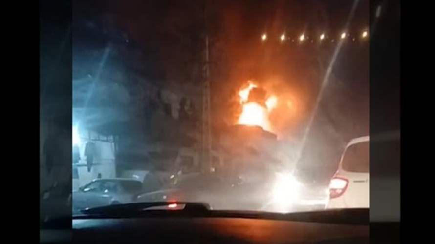 انفجار صهريج محروقات في مشتل الزراعة - برج العرب