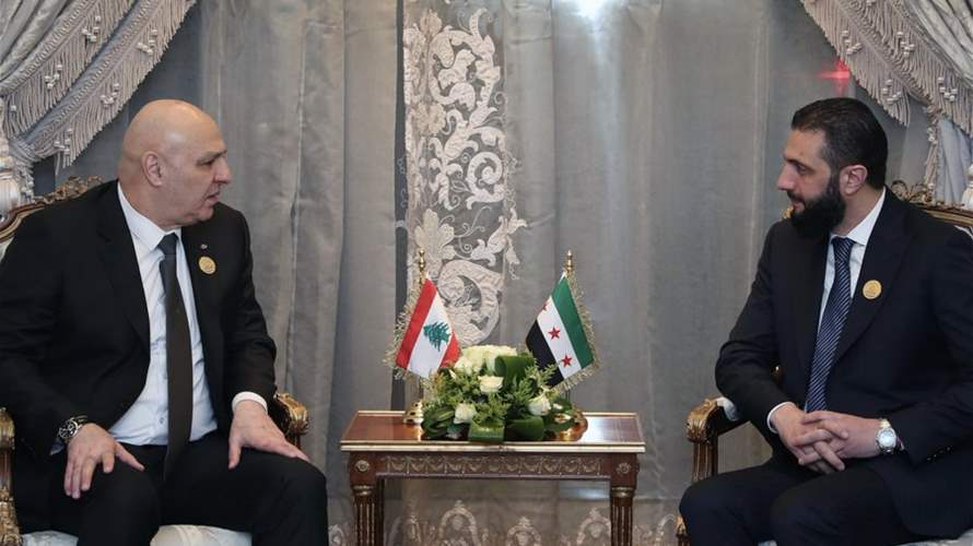 President Aoun meets Syria’s President al-Sharaa at emergency Arab summit