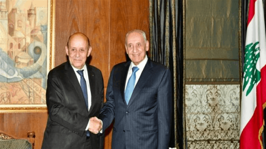 Speaker Berri meets French envoy Le Drian 