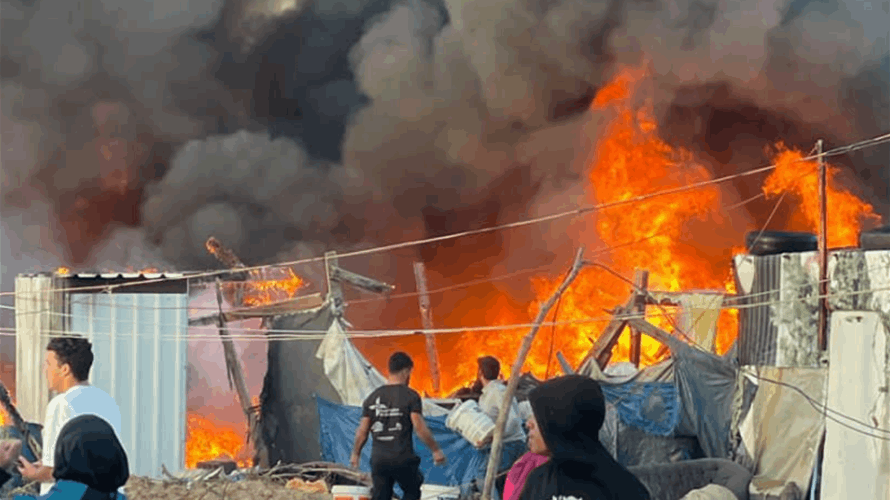 Massive fire destroys Syrian refugee tents in southern Lebanon
