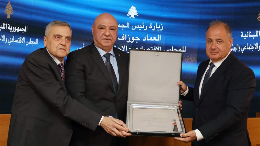President Aoun emphasizes diplomatic solution and unity during visit to Economic and Social Council