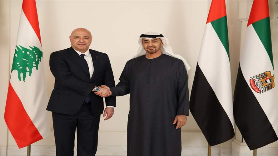قمة لبنانية-اماراتية بين الرئيس عون والشيخ محمد بن زايد آل نهيان في ابو ظبي: توافق على أهمية تعزيز العلاقات الثنائية لما فيه خير البلدين والشعبين الشقيقين