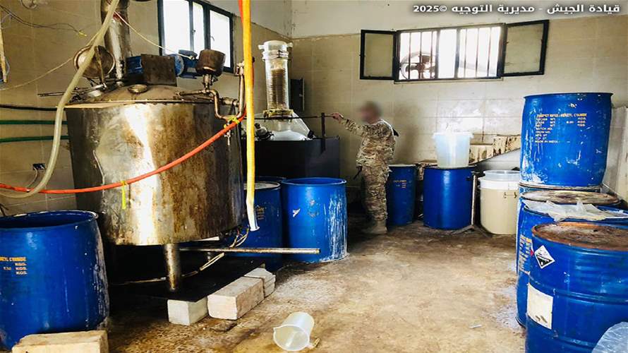 الجيش: دهم معمل لتصنيع حبوب الكبتاغون في منطقة حرف السماقة - الهرمل
