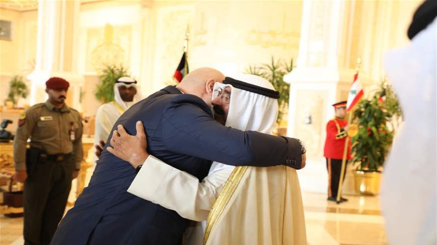 الرئيس عون أبرق الى الأمير مشعل لدى مغادرته الأجواء الكويتية عائدا الى بيروت