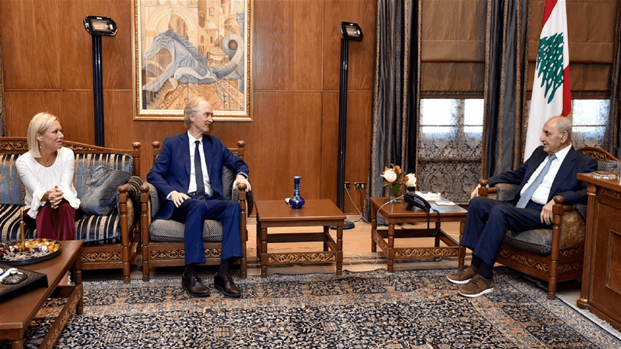 Berri meets UN envoy Geir Pedersen to discuss regional developments