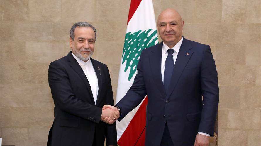 Lebanese President Aoun meets Iran's FM at Baabda Palace 