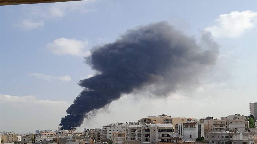 حريق في محطة محروقات في منطقة بعبدا - الحدت