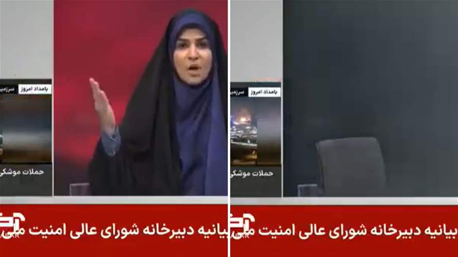 Terrifying scene inside Iranian state TV during Israeli strike (Video)