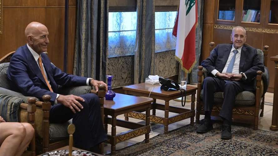 مصادر: برّي لم يدخل في تفاصيل الورقة مع براك وركّز على الاغتيالات والقصف..وبراك بحث في "شدشدة" لعمل "الميكانيزم"