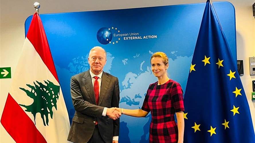 Lebanon's FM urges EU support on Israeli withdrawal in Brussels talks
