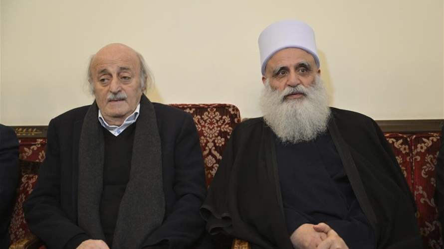 Walid Jumblatt urges an end to incitement in Lebanon, calls for ceasefire in Syria's Sweida 