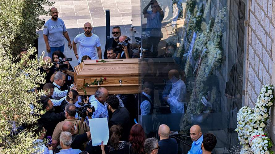 Ziad Rahbani’s funeral procession arrives at Bikfaya church for final farewell