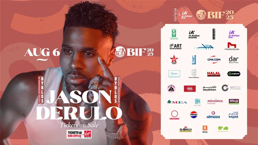Be ready to dance 💃 the night away on the beautiful beats of Jason Derulo! Don’t miss out on this event as part of the Byblos International Festival. Get your tickets now