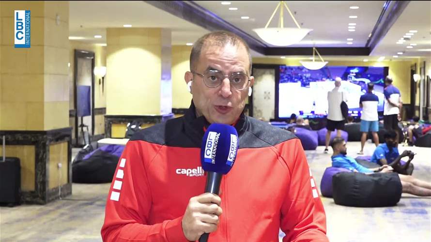 منتخب لبنان لكرة السلة في مباراة يواجه فيها المنتخب القطري