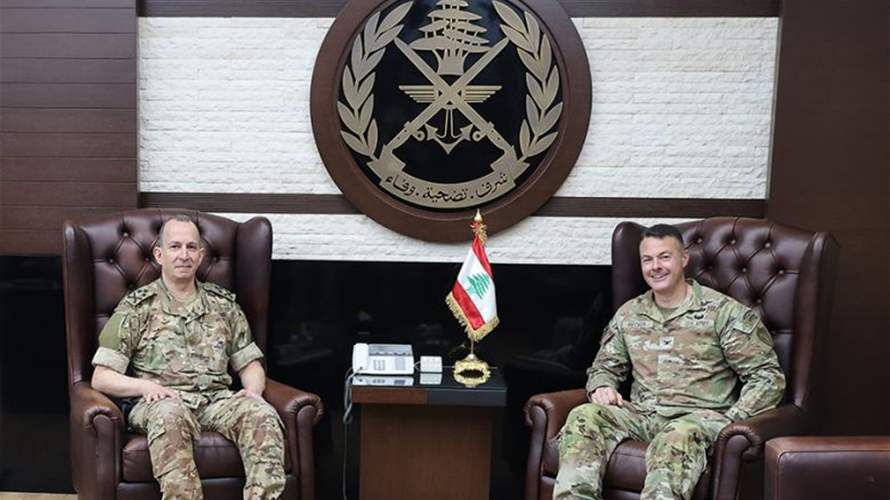 قائد الجيش استقبل السفيرة جزار والملحق العسكري الأميركي ومدير برامج ICMPD