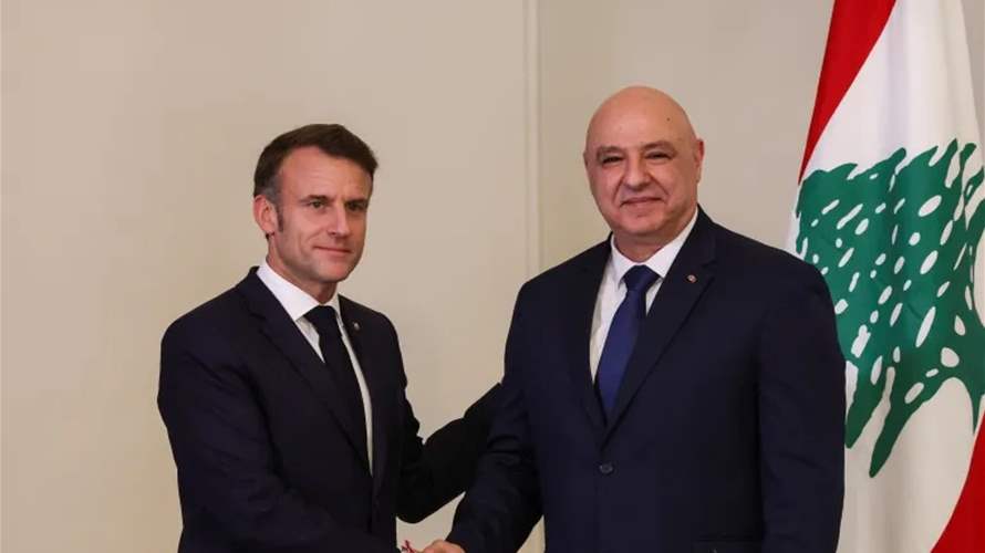 Macron tells Aoun Lebanese army’s exclusive weapons plan has broad European, international support