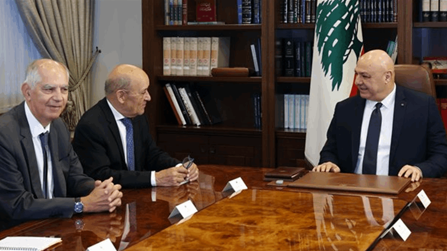 Lebanese President receives French envoy Le Drian, thanks France for support ahead of donor conferences