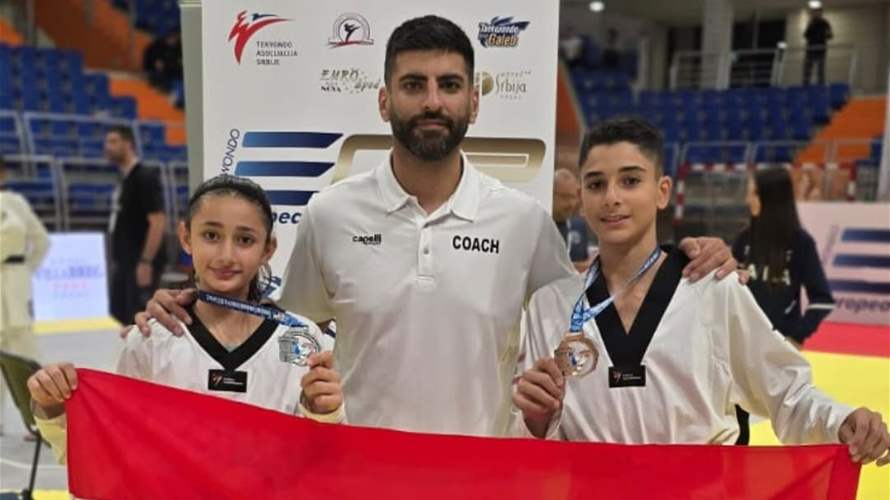 كريس خوريس وجاين عبود يرفعان اسم لبنان عاليا في Grand Prix Europe Serbia للتيكواندو