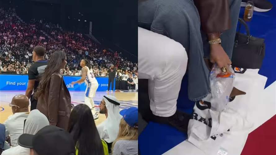 سقوط نادين نسيب نجيم وتعرضها لإصابة في بطولة الـNBA بأبوظبي… وإطلالتها مع نجم عالمي تثير الجدل! (فيديو)