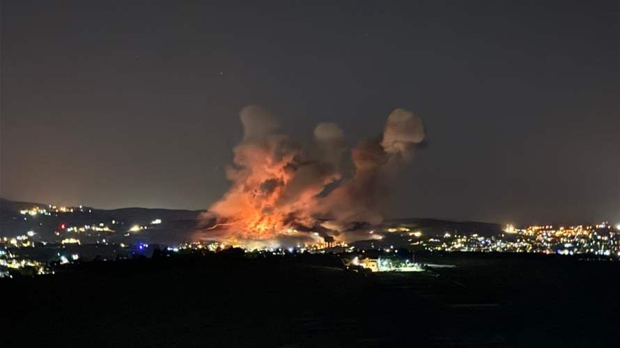 Series of Israeli airstrikes spark massive fire in southern Lebanon 