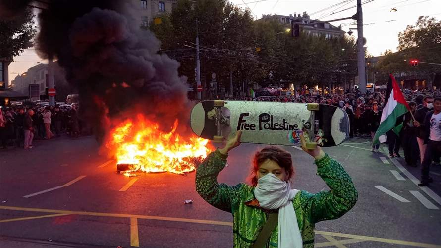 Five police officers injured in clashes at Gaza protest in Geneva