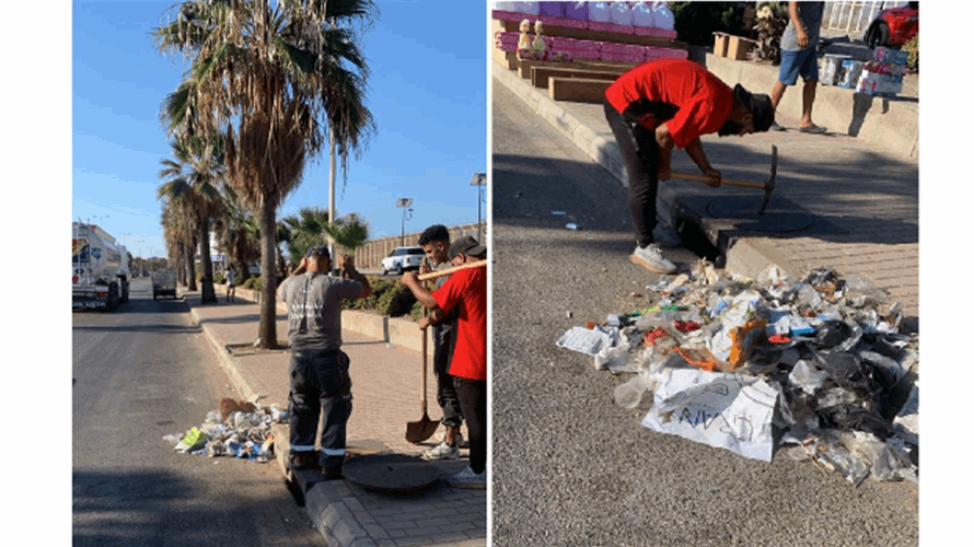 فرق طوارىء بلدية صيدا تواصل تنظيف أقنية تصريف المياه والمجاري