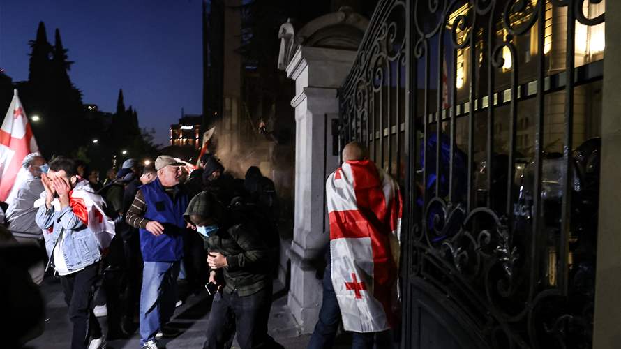 Georgian police fire tear gas as protesters try to enter presidential palace