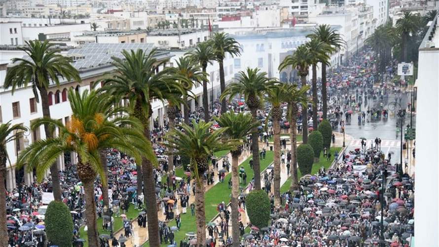 عشرات الآلاف يتظاهرون في الرباط ضد "المجازر" في غزة