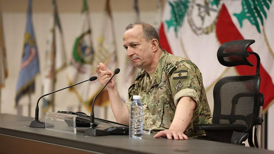 Army Commander highlights Israeli violations, UNIFIL cooperation in monthly disarmament report