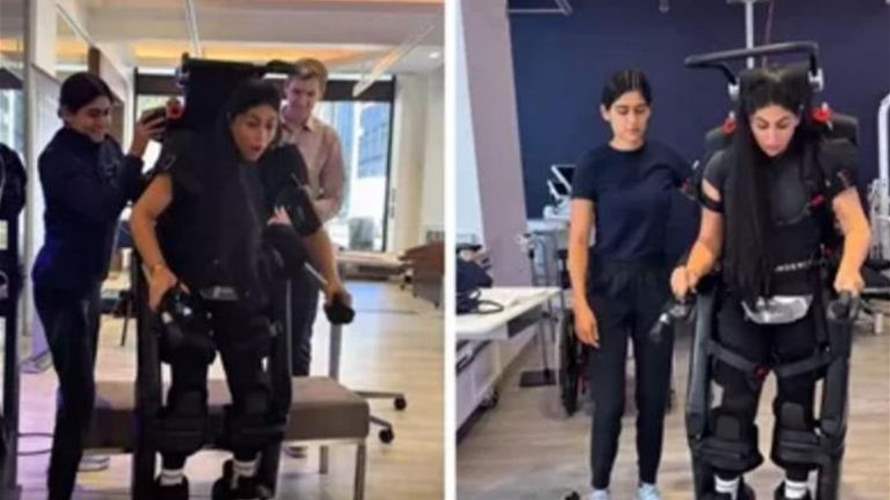 بعد أكثر من 10 سنوات... اللبنانية جيسيكا طويل تمشي مجددًا لأول مرة (فيديو)