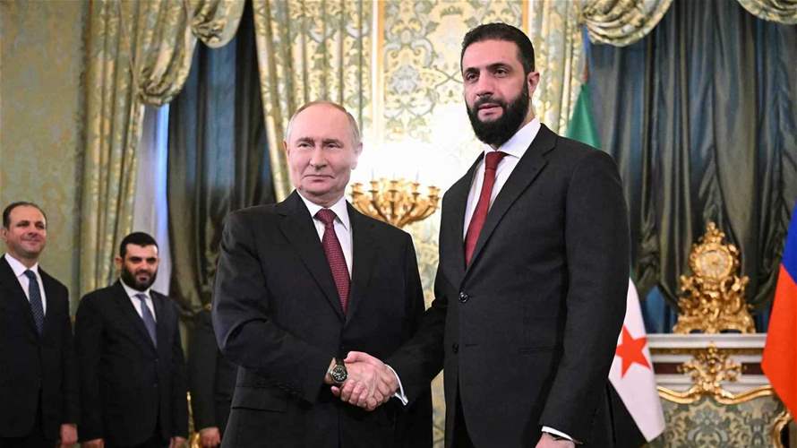 بوتين يؤكد للشرع استعداد روسيا لتعزيز العلاقات