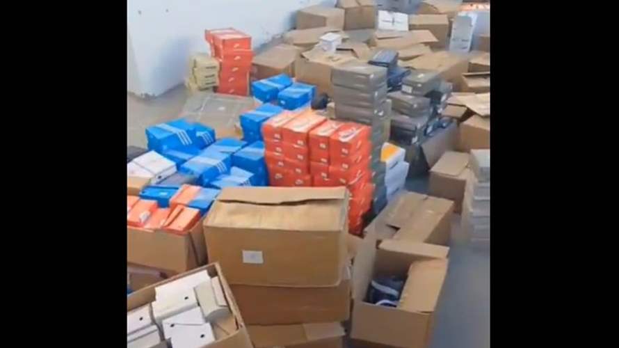 Lebanon customs seize massive shipment of smuggled shoes in Zahrani (video)