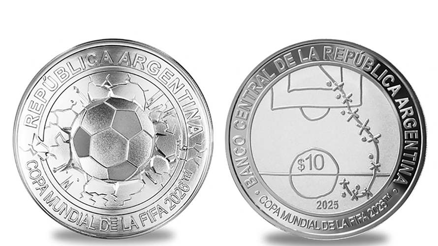 قطعة نقدية تذكارية في الأرجنتين للاحتفاء بكأس العالم 2026 ومارادونا