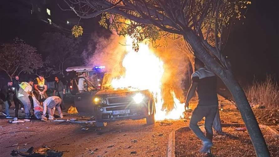 استشهاد أربعة أفراد في الغارة الاسرائيلية التي استهدفت سيارة في دوحة كفرمان - النبطية