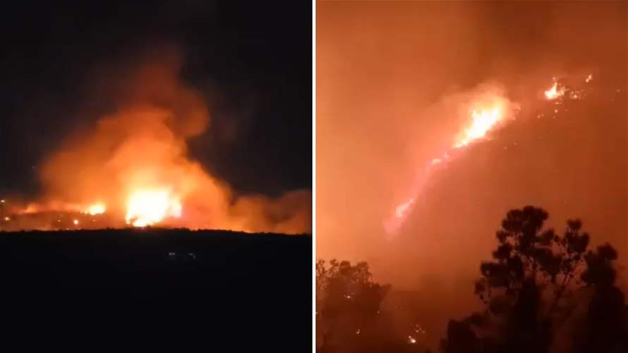 Civil Defense struggles to contain large blaze in Iqlim al-Kharrub, Chouf: Video