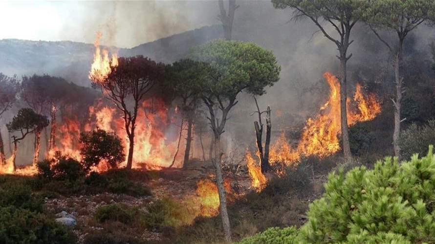 موجة من الحرائق تلف مناطق لبنانية من جزين الى إقليم الخروب وعكار