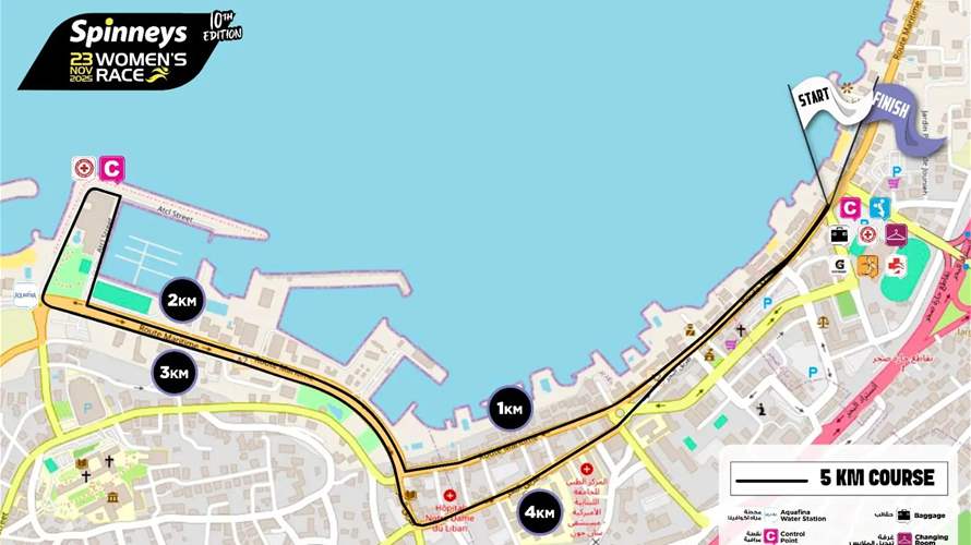 سباق Spinneys Women’s Race في جونية… مسار ممتد من حارة صخر وصولاً إلى ملعب فؤاد شهاب