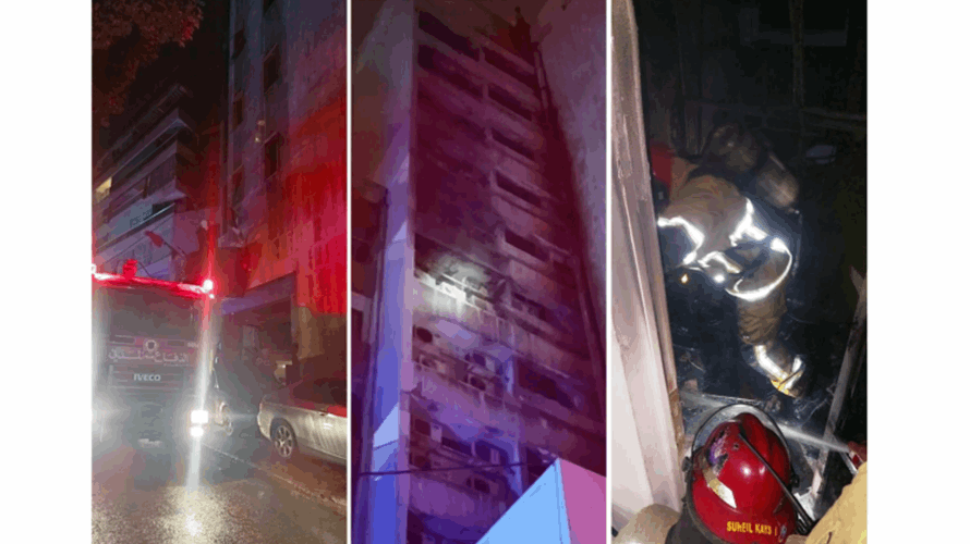 الدفاع المدني: إخماد حريق داخل فندق في الحمراء وإجلاء مصابين بضيق في التنفّس