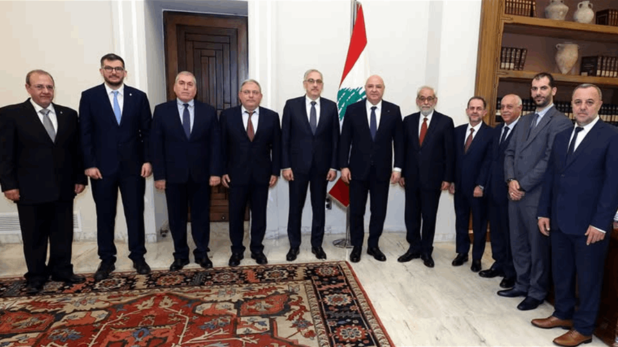 الرئيس عون أمام وفد الطاشناق: الاتصالات مستمرة لتثبيت الأمن والاستقرار في الجنوب