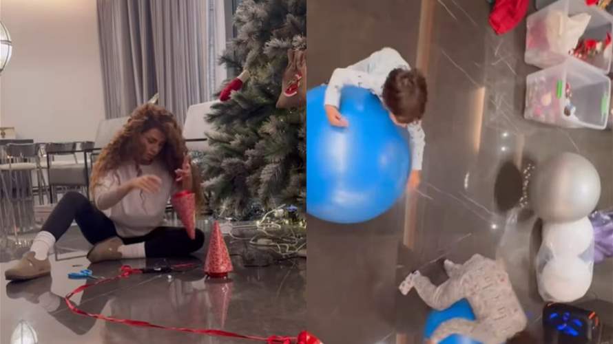 ميريام فارس تزيّن منزلها مع ابنيها في أجواء ميلادية بامتياز (فيديو)