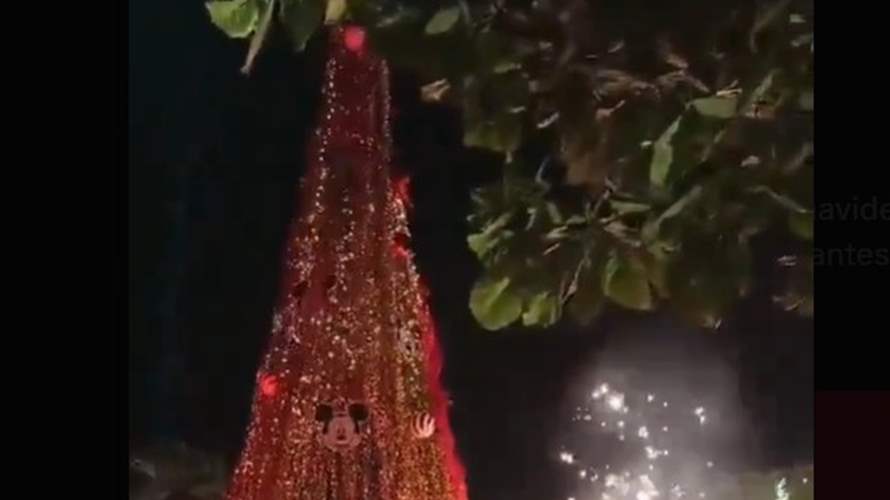 شرارة ألعاب نارية تُحوّل شجرة عيد الميلاد إلى كتلة لهب في بويرتو فالارتا (فيديو)