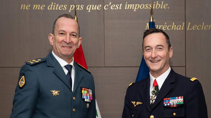 Lebanese army chief meets French counterpart to boost military cooperation