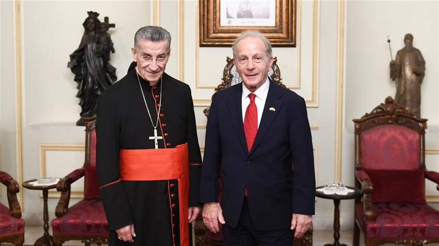 السفير الأميركي زار الراعي: اللقاء كان ممتازا وتحدثنا عن لبنان وعن غيرتنا عليه