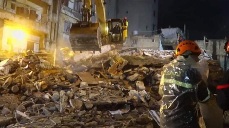 بعد مرور 4 أيام على إنهيارِ المبنيين في القبة... الدفاع المدني بدأ بإستخدام الآليات الثقيلة