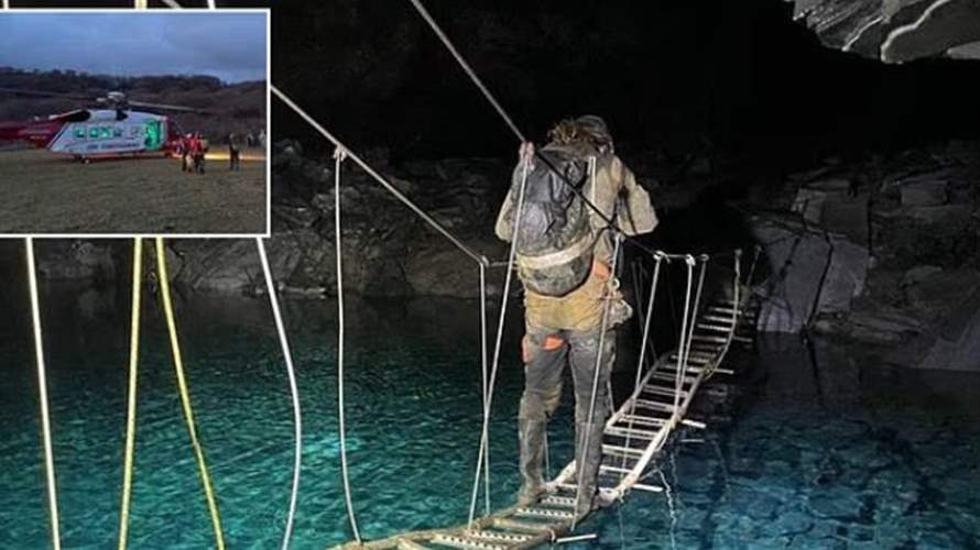 بعد انقطاع حبل الانزلاق بشكل مفاجئ في منجم قديم... مغامرة مرعبة عاشها أحد المتسلقين في المملكة المتحدة!