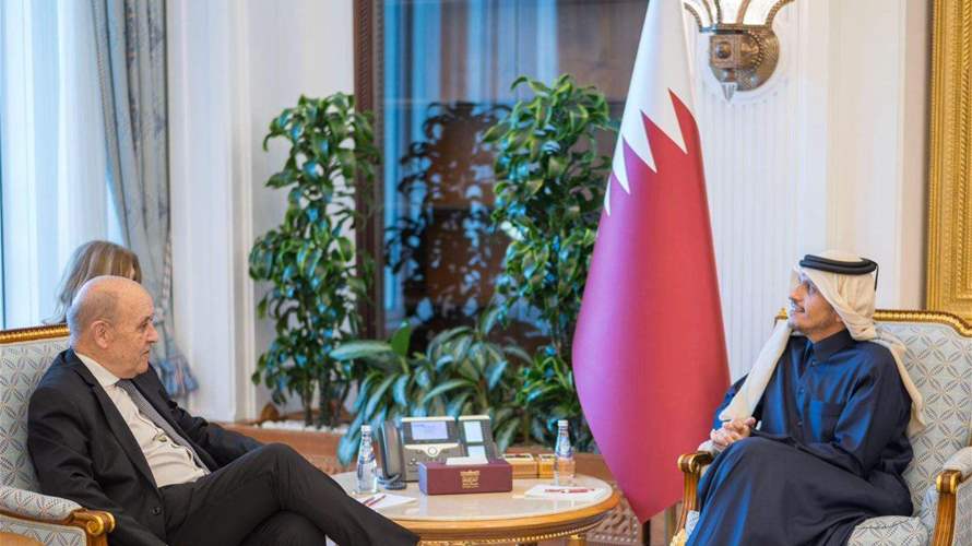 تصريحات قاسم بين لودريان ورئيس مجلس الوزراء القطري (الأنباء الإلكترونية)